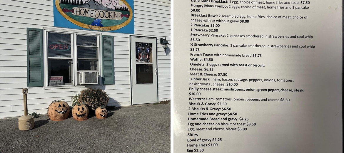 Peggy's Home Cookin Menu
